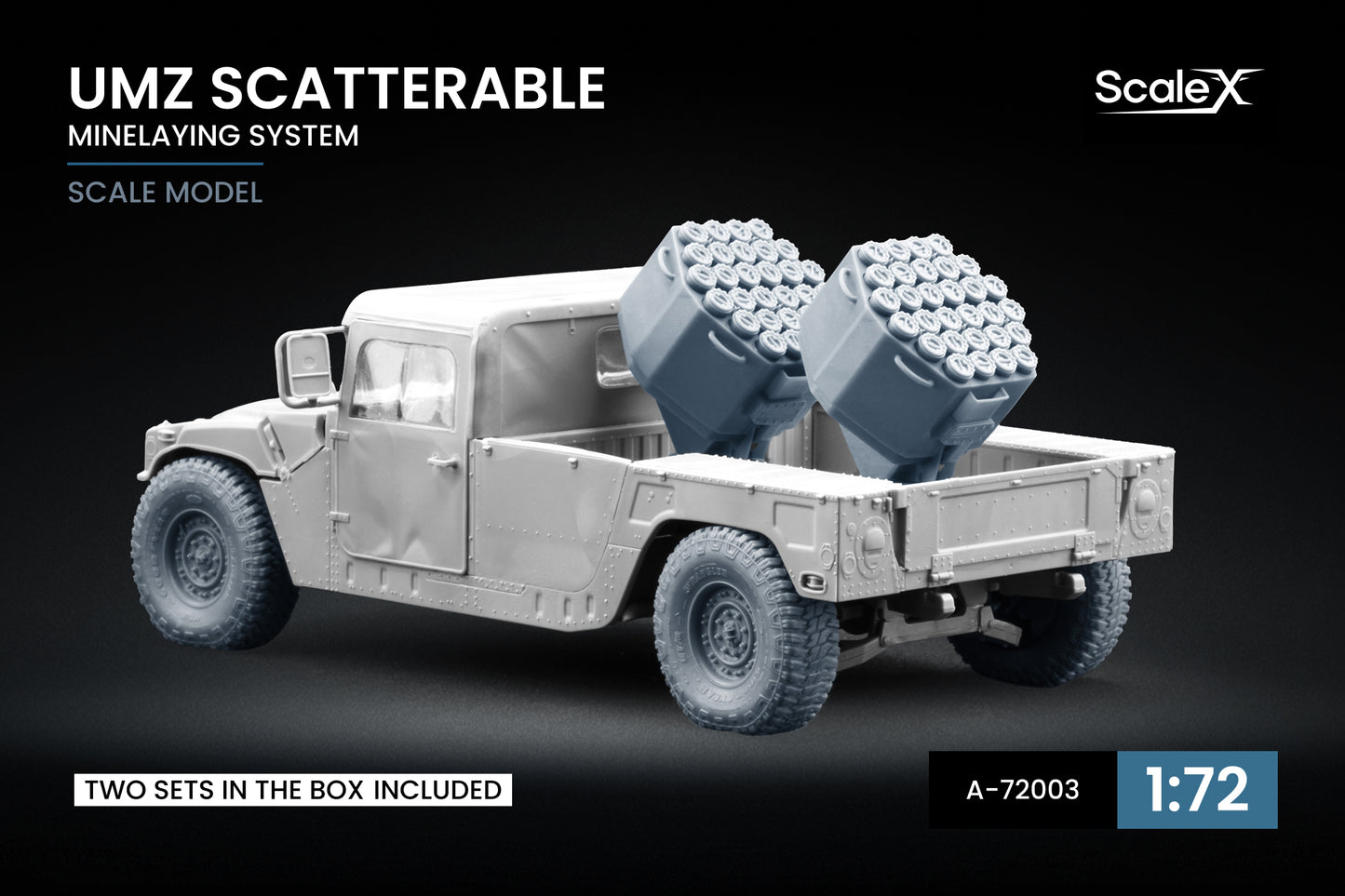 ScaleX UMZ Scatterable Mine Launcher x2 1:72 A 72003