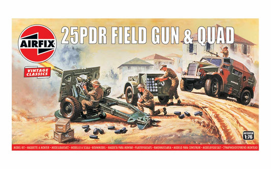 Airfix A01305V 25PDR Field Gun & Quad 1:76 Model Kit