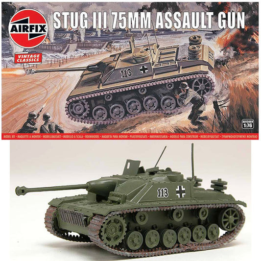 AIRFIX A01306V Stug III 75mm Assault Gun - Classics 1:76 Military Model Kit