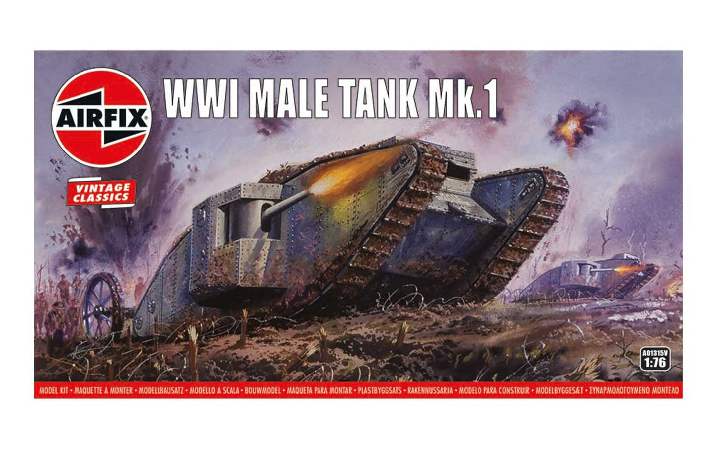 Airfix A01315V WWI Male Tank Mk.I 1:76 Model Kit