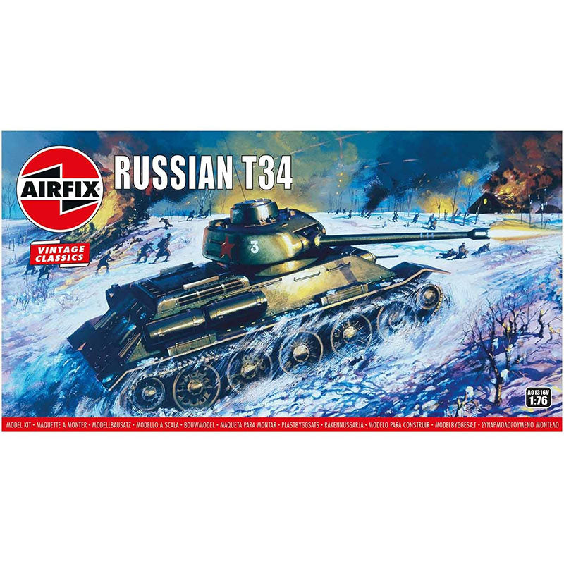 AIRFIX A01316V Russian T-34 Tank - Vintage Classics 1:76 Tank Model Kit