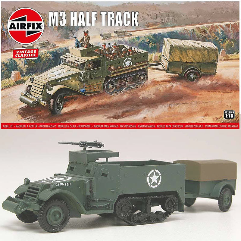 AIRFIX A02318V Half-Track M3 & 1 ton Trailer - Vintage 1:76 Military Model Kit
