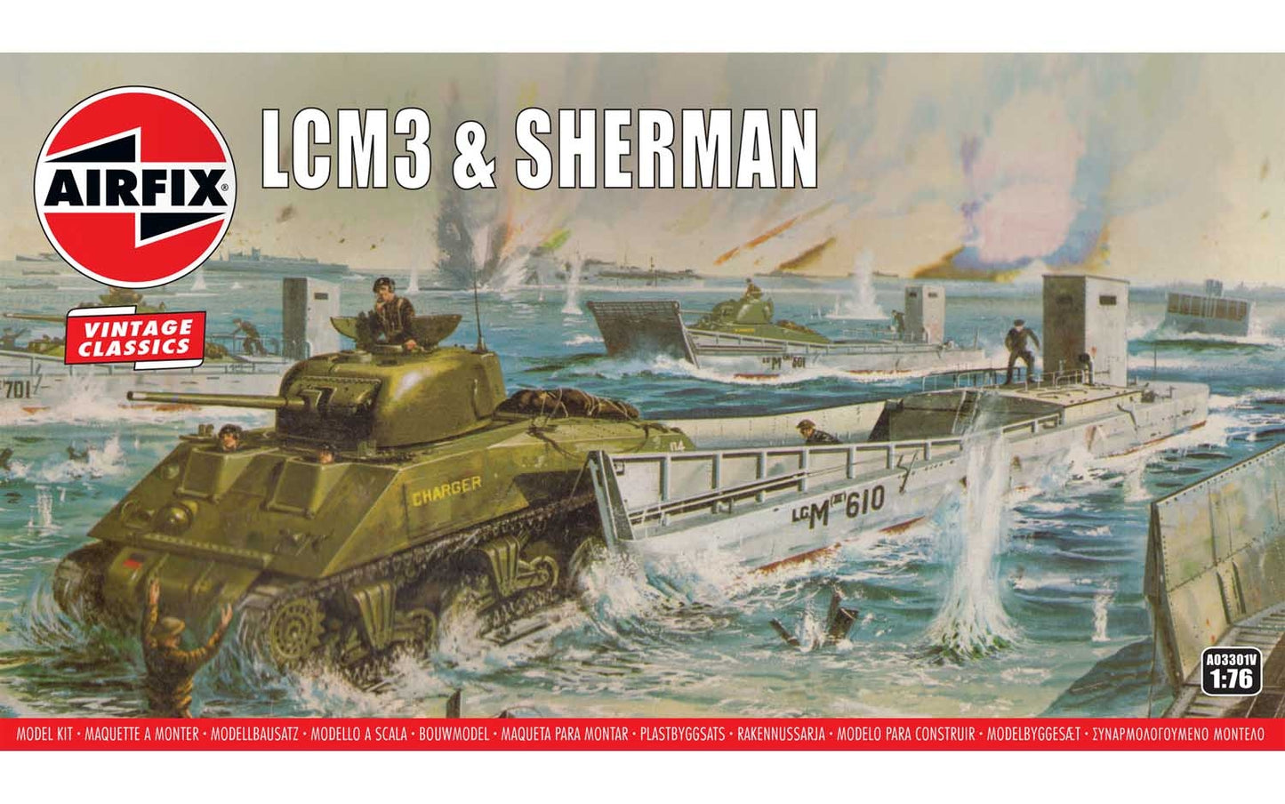 Airfix A03301V LCM3 & Sherman 1:76 Model Kit