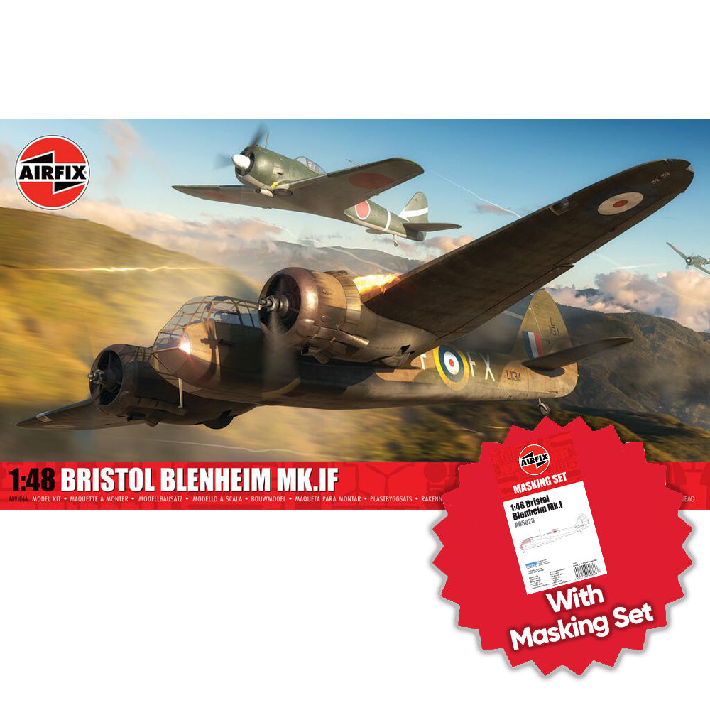 Airfix A09186A Bristol Blenheim Mk.IF 1:48 Model Kit w/Upgrade A65023 Mask Set