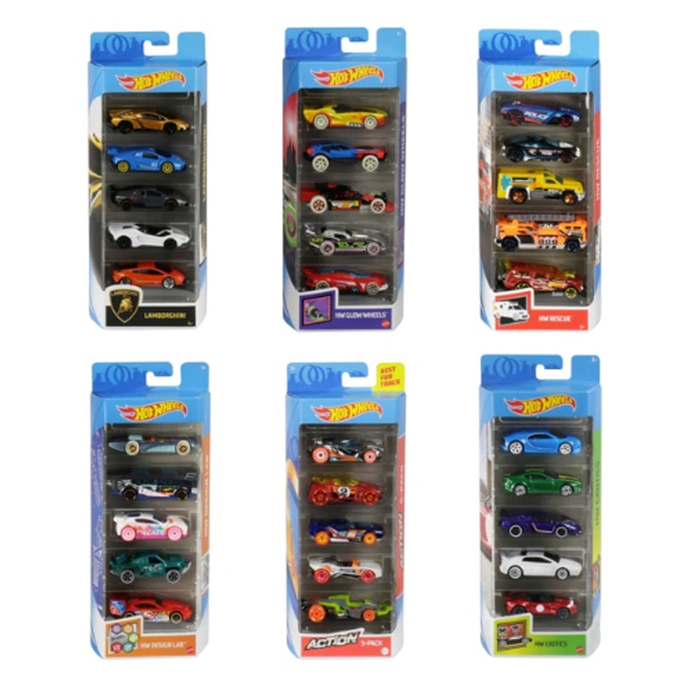 Hot Wheels 5-Car Pack 1:64 Diecast Toy Car Set (Assortment) 1806