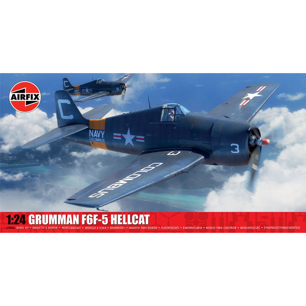 AIRFIX 1:24 F6F-5 ヘルキャット（Hellcat） Airfix A19004A Grumman F6F-5 Hellcat 1:24 Model Kit – Jadlam Toys