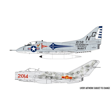 Airfix A50185 Mig 17F Fresco Douglas A-4B Skyhawk Dogfight Double 1:72 Model Kit