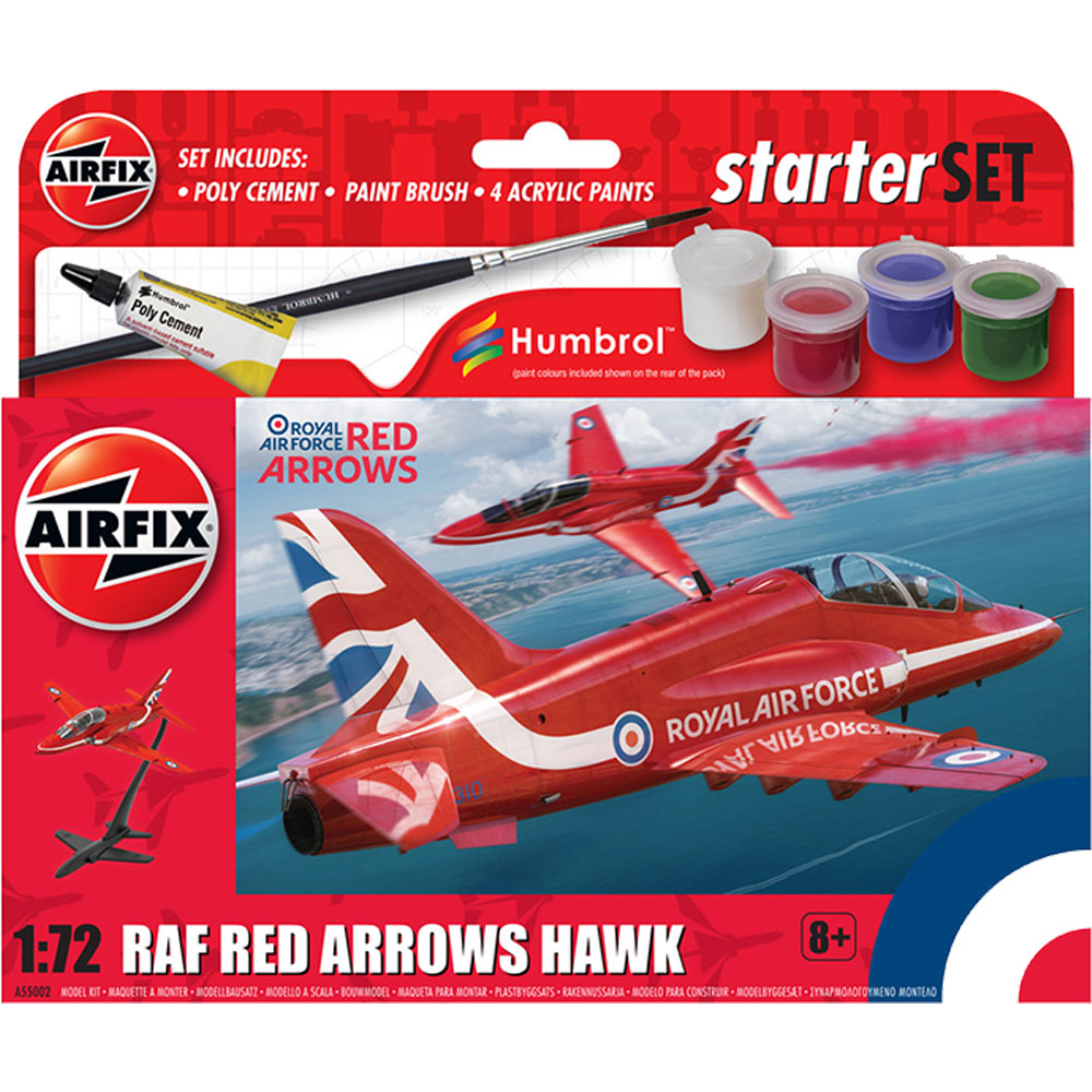 Airfix A55002 Red Arrows Hawk Starter Set 1:72 Plastic Model Kit