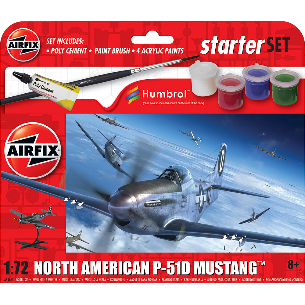 Airfix A55013 Starter Set - North American P-51D Mustang 1:72 Model Kit