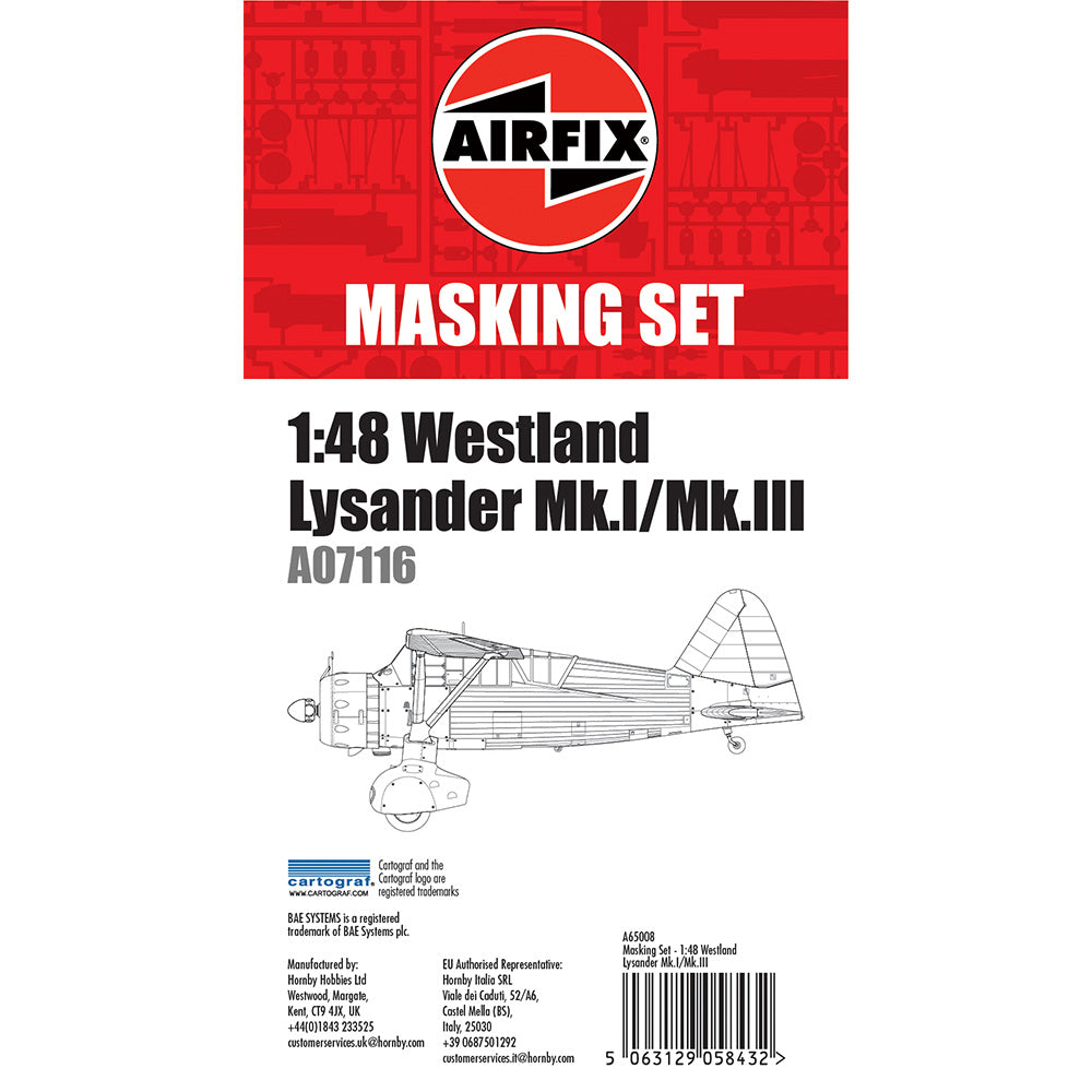 Airfix A65008 Westland Lysander A07116 1:48 Masking Set