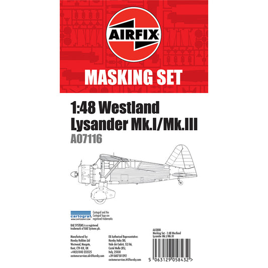 Airfix A65008 Westland Lysander A07116 1:48 Masking Set