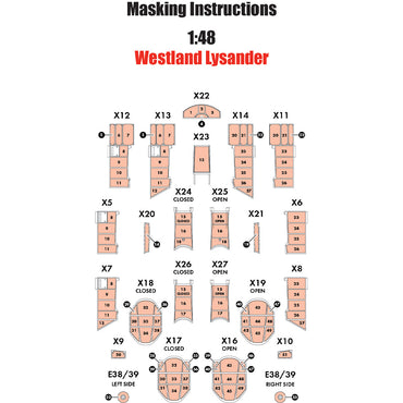 Airfix A65008 Westland Lysander A07116 1:48 Masking Set
