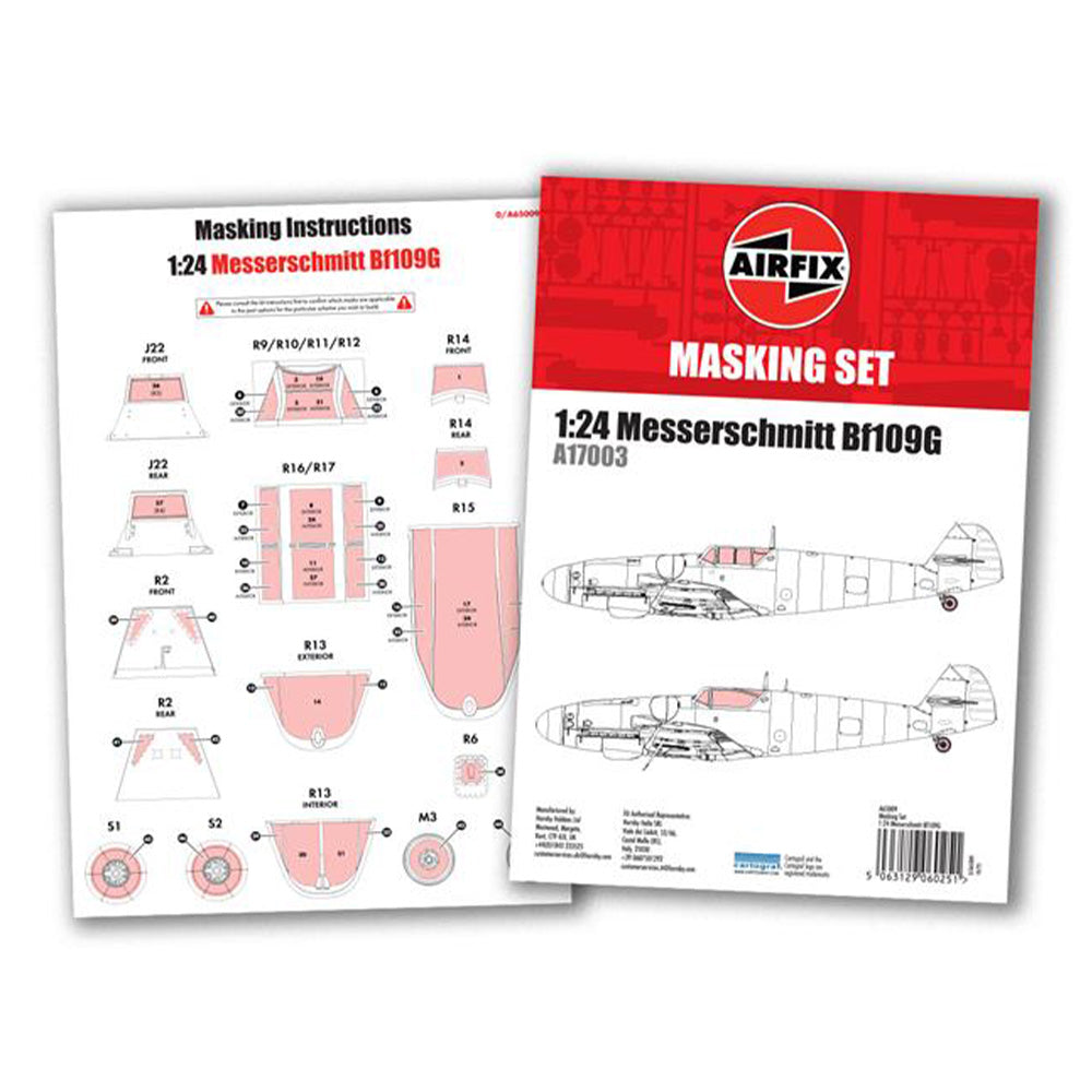 Airfix A17003 Messerschmitt Bf 109G-5/6 1:24 Model Kit w/Upgrade A65009 Mask Set