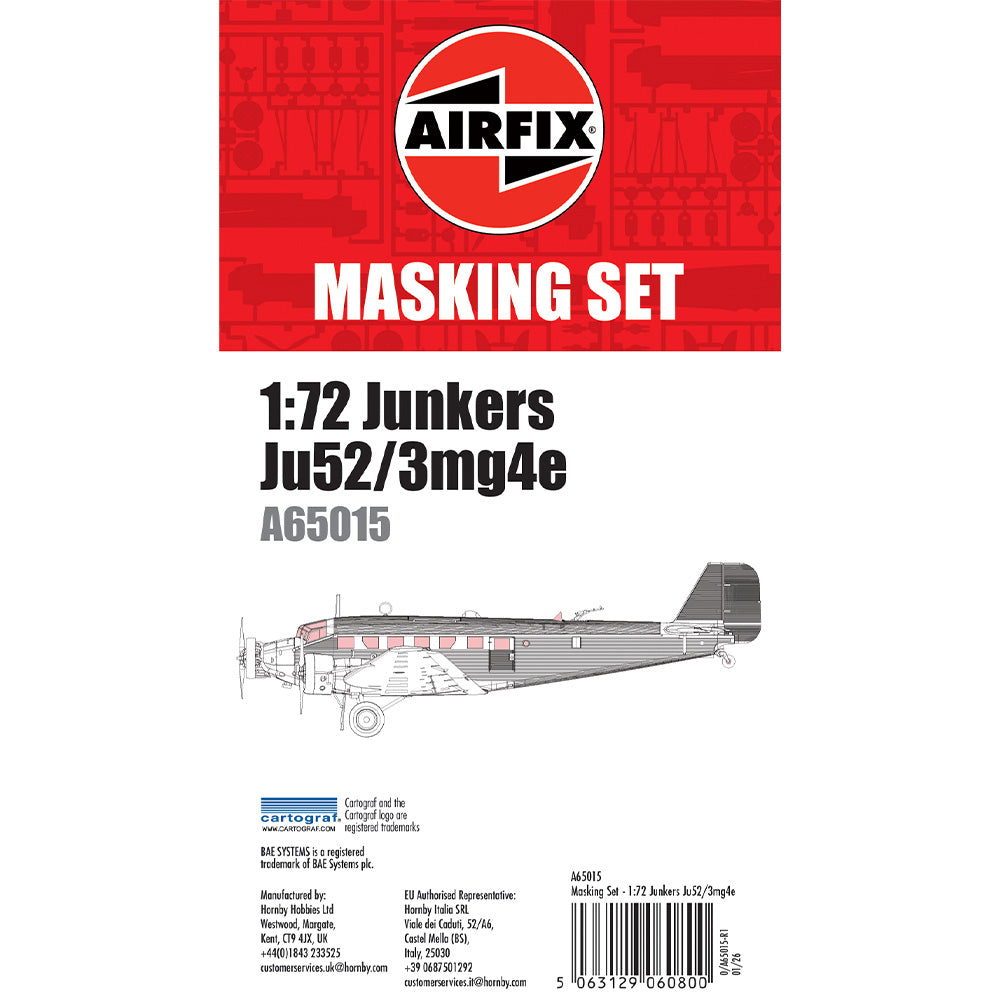 Airfix A65015 Junkers Ju52/3mg4e Masking Set for A08022 1:72 Model Kit