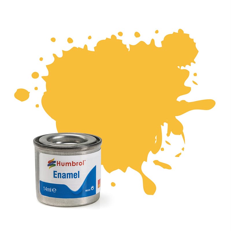 HUMBROL 24 Trainer Yellow Matt Enamel 14ml Model Kit Paint