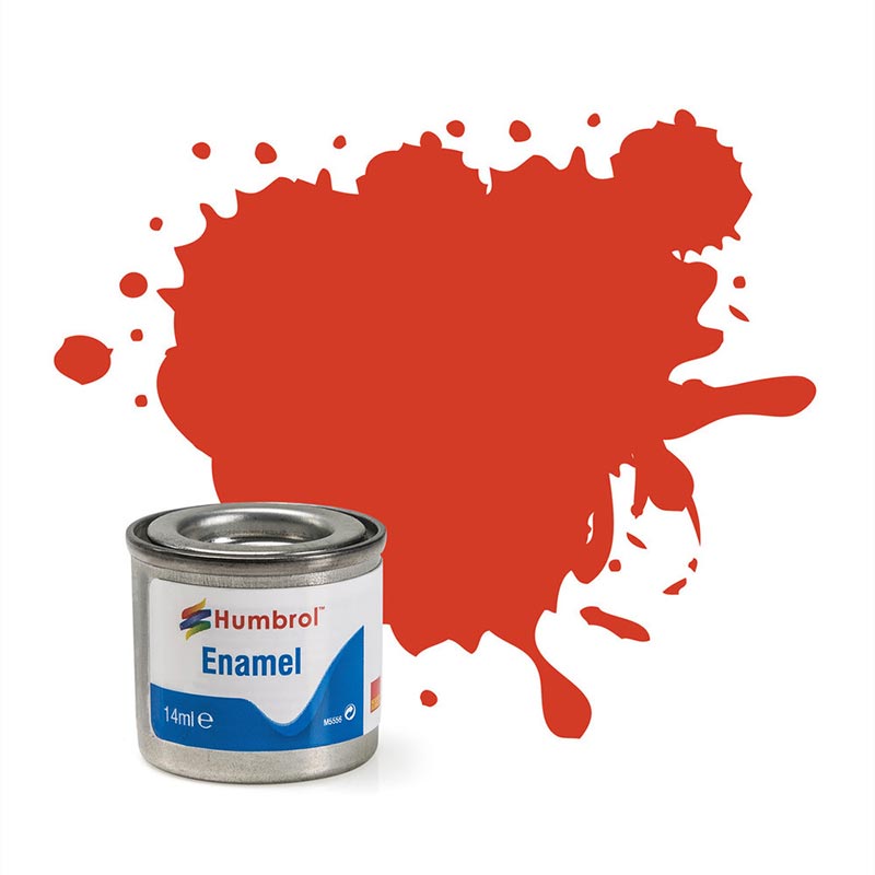 HUMBROL 174 Signal Red Satin Enamel 14ml Model Kit Paint