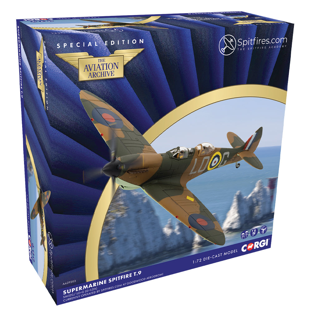 Corgi 29203 Spitfire T9 SM520/LO-G (G-ILDA) Mk.I X4382 LO-G 1:72 Diecast Model