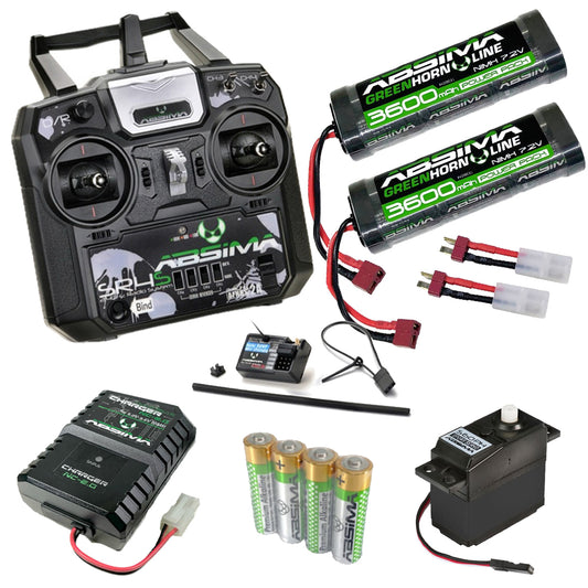 RC Car Absima Stick Radio Bundle: 2x 3600mAh, SR4S Radio - Ideal for Tamiya