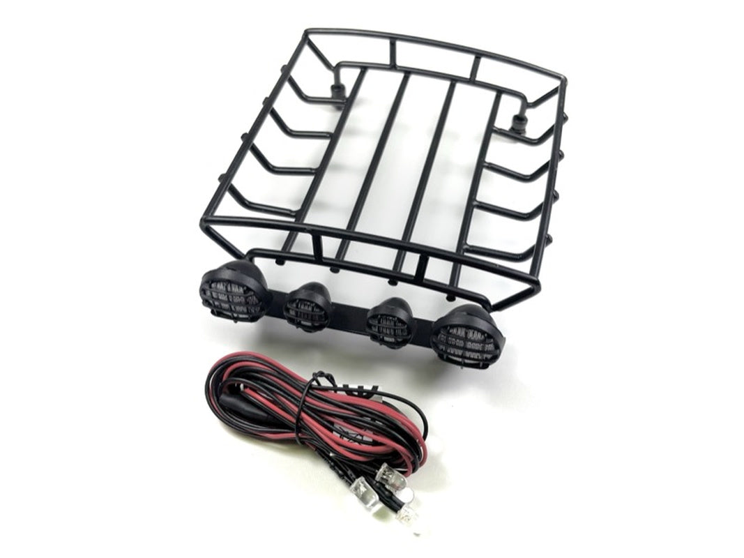 Absima 1:10 Metal Luggage Rack w/LED Set 130mm RC Crawler Accessory 2320139