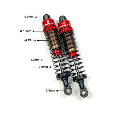 Absima 1:10 Aluminium Standard Dampers 62mm 2330041