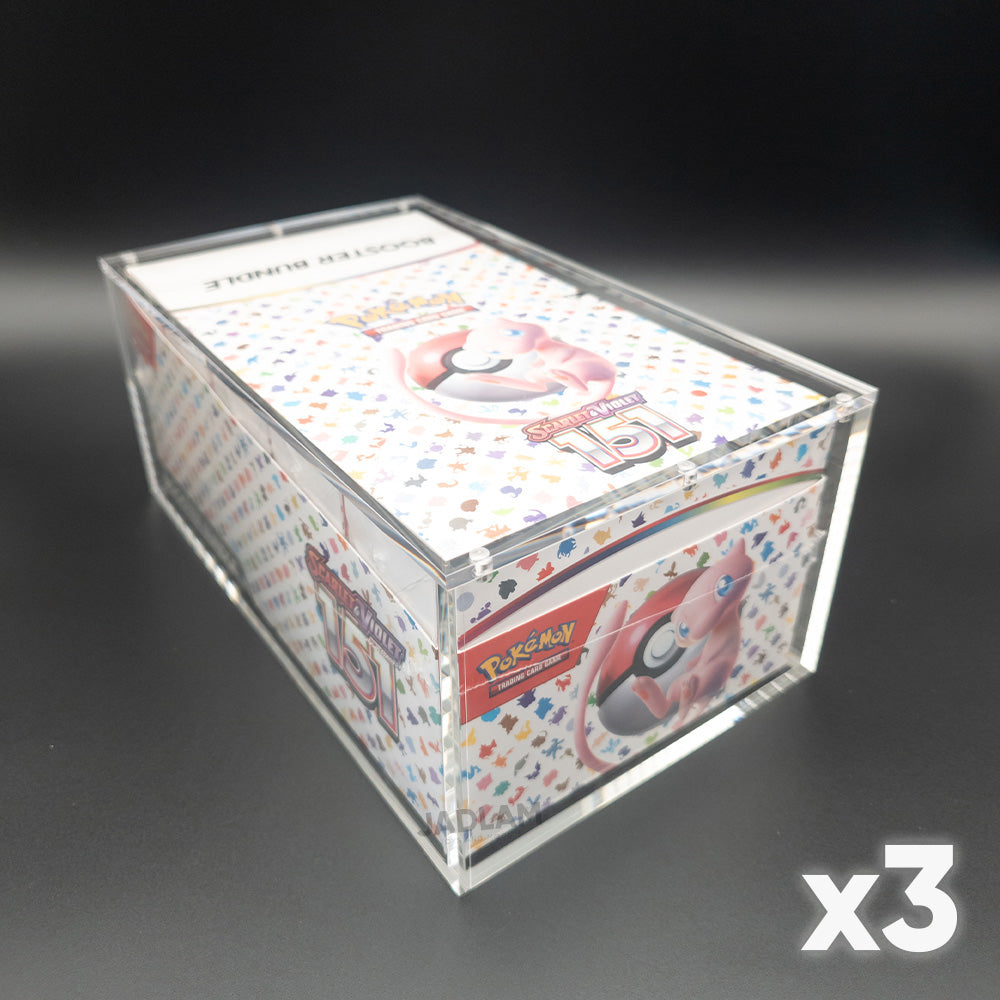 Pokemon Booster Bundle Case Premium Magnetic Acrylic Case Protector - X3