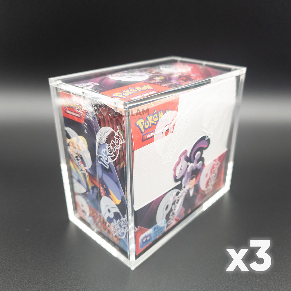 Pokemon Booster Box Premium Acrylic Magnetic Case Protector - X3