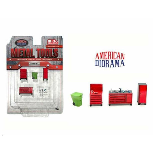 American Diorama 2411MJ Diecast Metal Tool Set for 1:64 Garage Diorama
