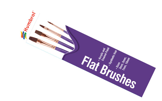 Humbrol AG4305 Brush Pack - Flat 3, 5, 7, 10 Model Kit Tool