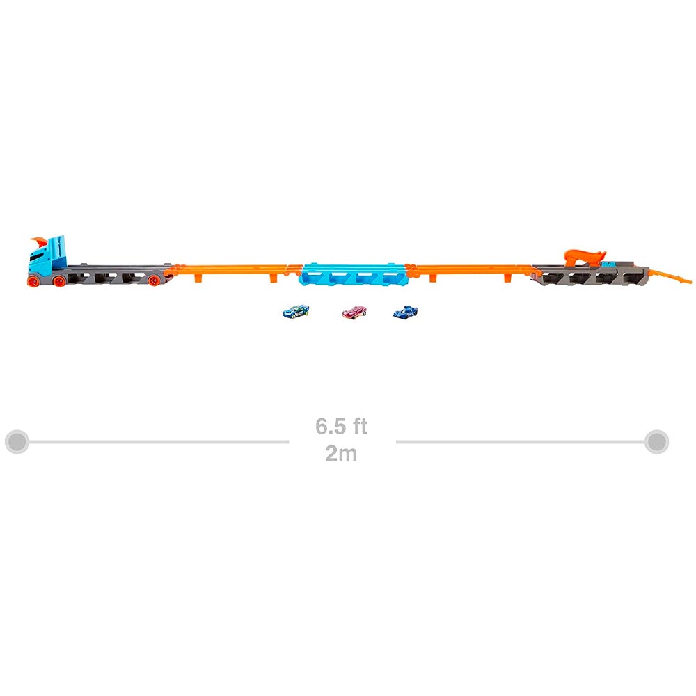 Hot Wheels Speedway Hauler 3-in-1 Vehicle Storage, Racetrack, Launcher Toy GVG37