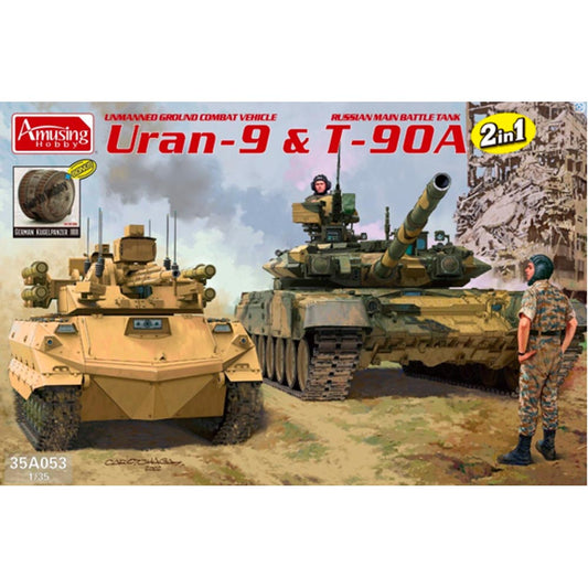 Amusing Hobby 35A053 Uran-9 & T90A 2-in-1 1:35 Model Kit