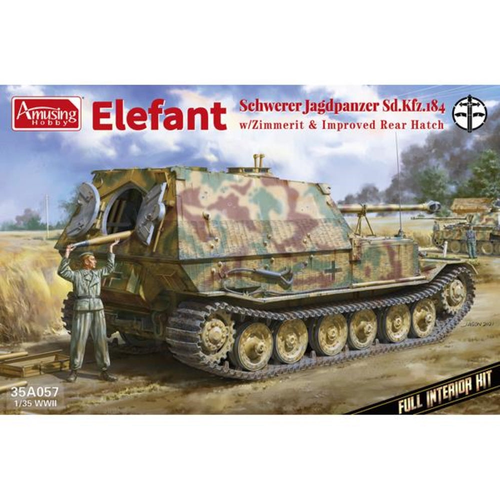 Amusing Hobby 35A057 Schw. Jagdpanzer Elefant w/Zimmerit 1:35 Model Kit