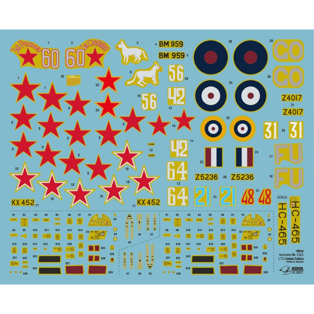 Arma Hobby 70045 Hawker Hurricane Mk.IIA/B/C Eastern Front Deluxe 1:72 Model Kit