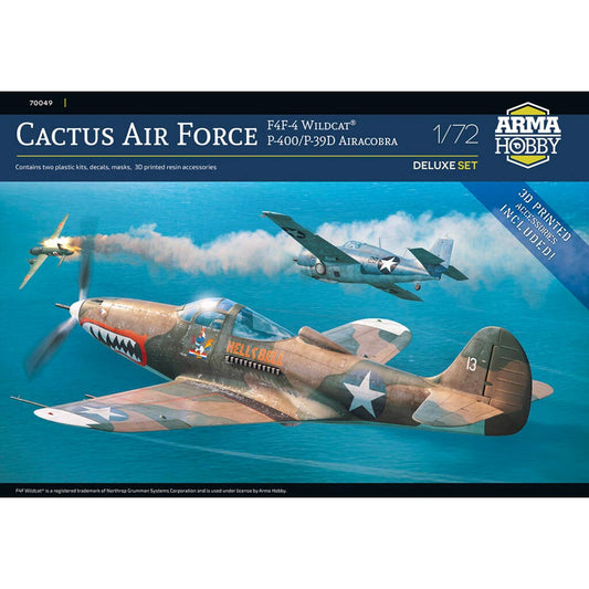Arma Hobby Cactus Air Force Deluxe Set F4F-4 Wildcat & P-400/P39D Airacobra 1:72