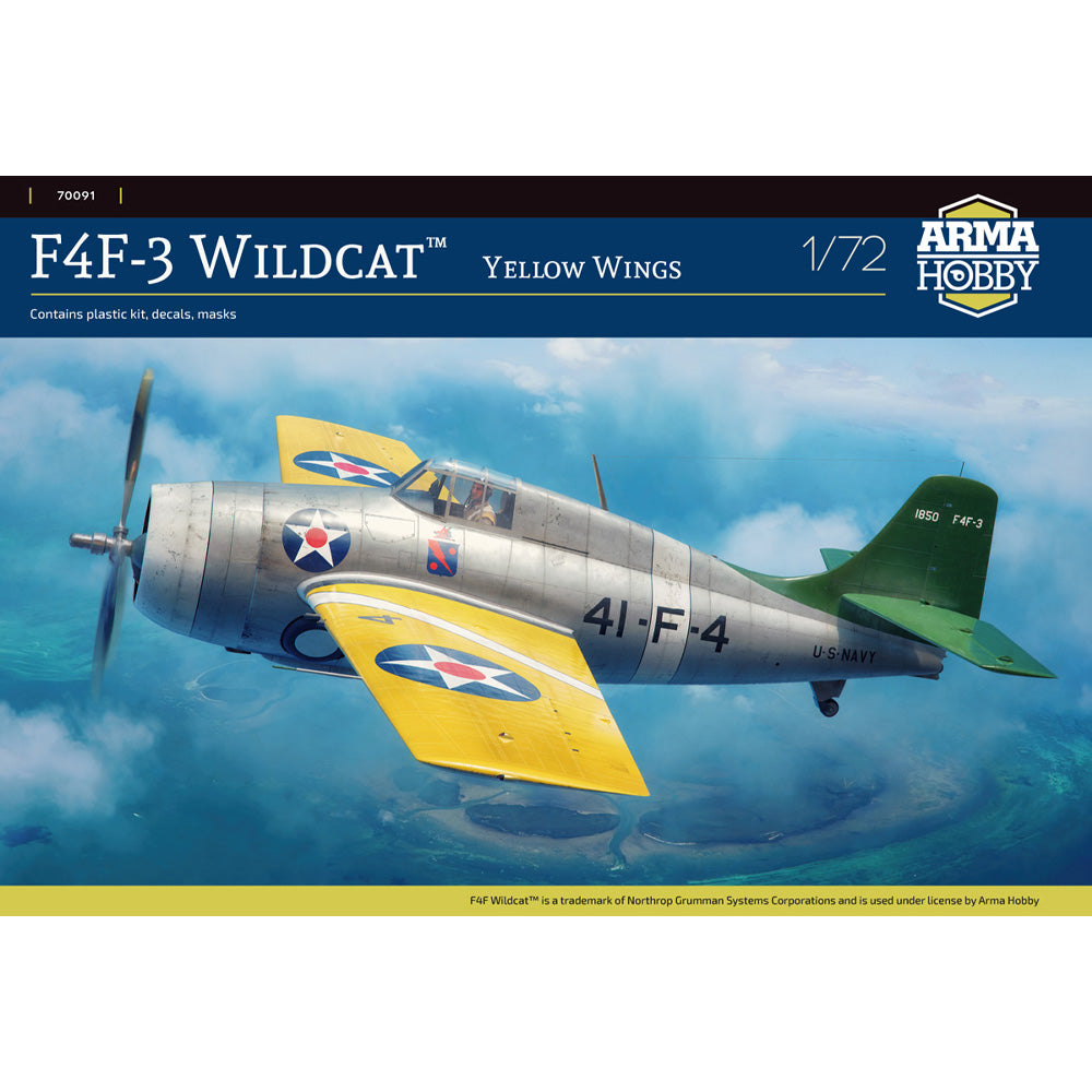 Arma Hobby 70091 Grumman F4F-3 Wildcat Yellow Wings 1:72 Model Kit