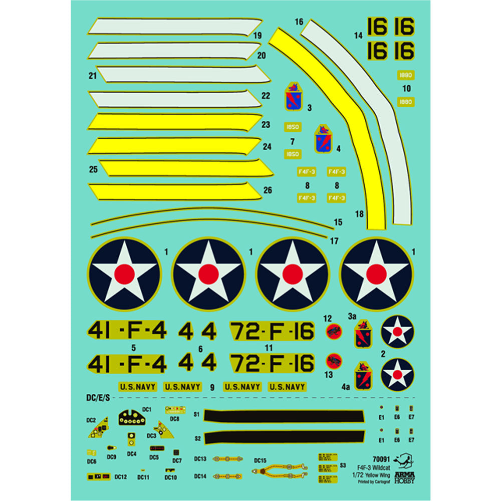 Arma Hobby 70091 Grumman F4F-3 Wildcat Yellow Wings 1:72 Model Kit