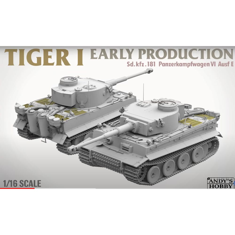 Andy's Hobby HQ Tiger I Early Tank 3-in-1 1:16 Plastic Model Kit AHHQ003 Takom