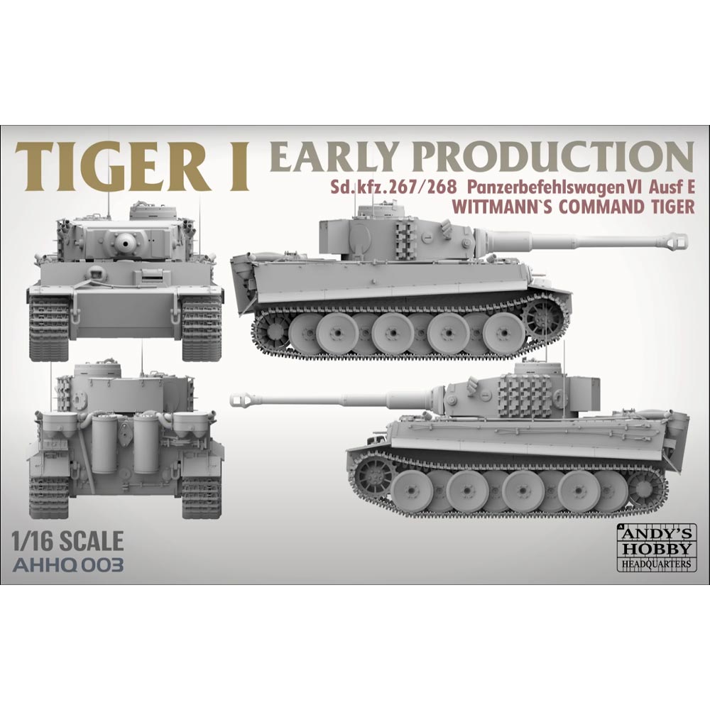 Andy's Hobby HQ Tiger I Early Tank 3-in-1 1:16 Plastic Model Kit AHHQ003 Takom
