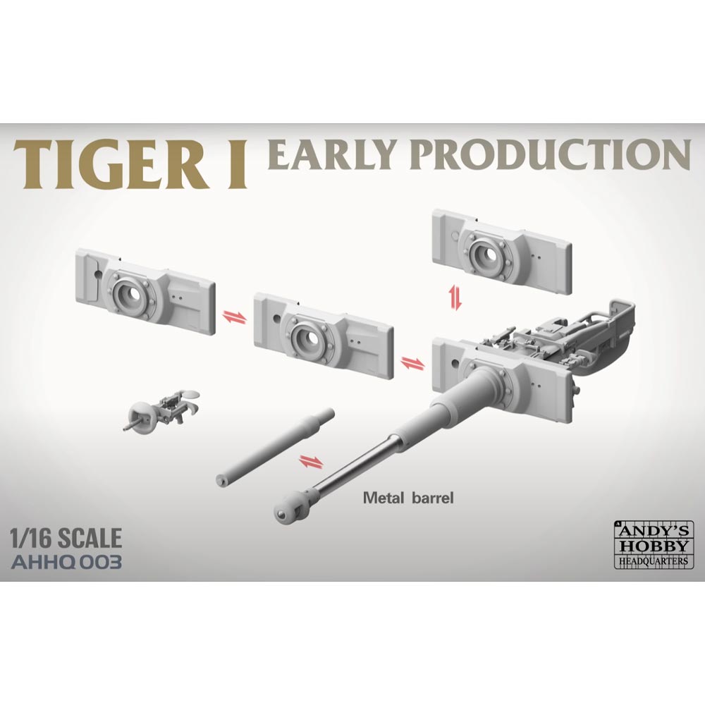 Andy's Hobby HQ Tiger I Early Tank 3-in-1 1:16 Plastic Model Kit AHHQ003 Takom