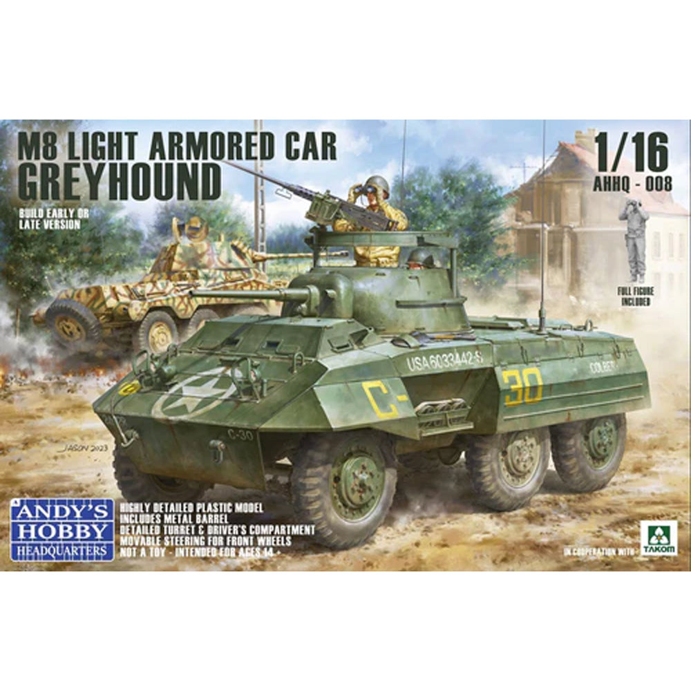 Andy's HHQ 008 M8 Greyhound US Light Armoured Car 1:16 Model Kit