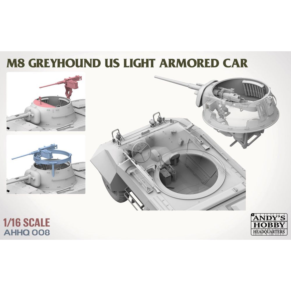 Andy's HHQ 008 M8 Greyhound US Light Armoured Car 1:16 Model Kit