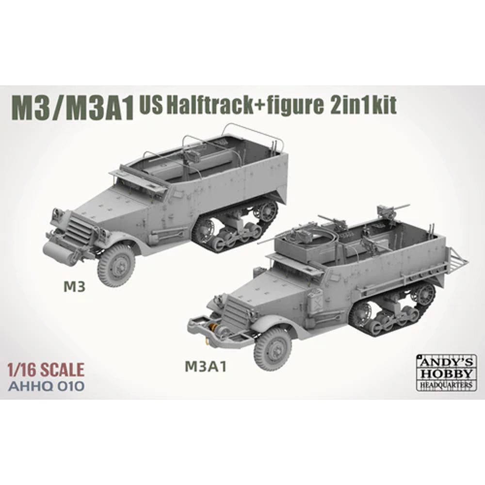 Andy's Hobby HQ 010 M3/M3A1 US Halftrack 2-in-1 1:16 Model Kit