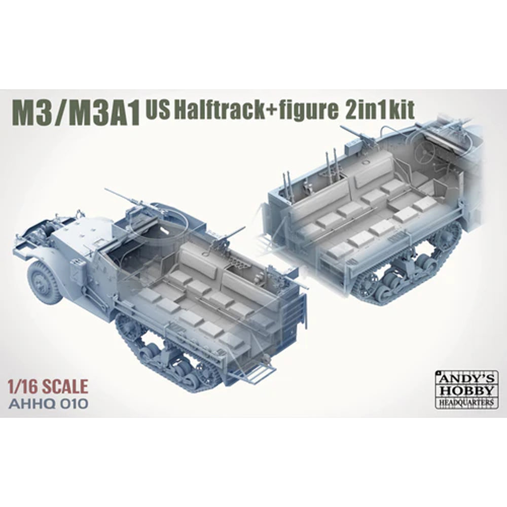 Andy's Hobby HQ 010 M3/M3A1 US Halftrack 2-in-1 1:16 Model Kit