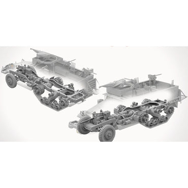 Andy's Hobby HQ 35001 M3 + M3A1 US Halftrack 2-in-1 1:35 Model Kit