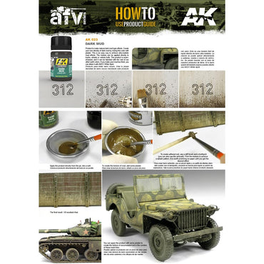 AK Interactive AK023 Matt Dark Mud Effect Enamel Wash 35ml