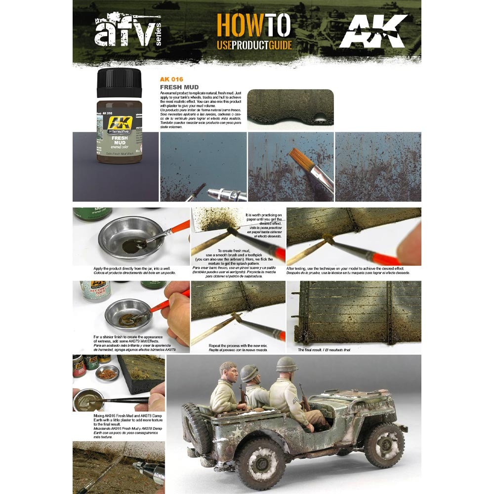 AK Interactive 16 Fresh Mud Effects 35ml Enamel Weathering