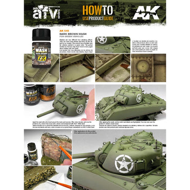 AK Interactive 045 Dark Brown Wash for Green Vehicles