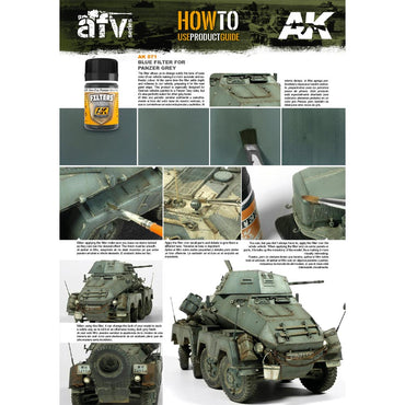AK Interactive 71 Blue Filter For Panzer Grey Vehicles 35ml Enamel Weathering