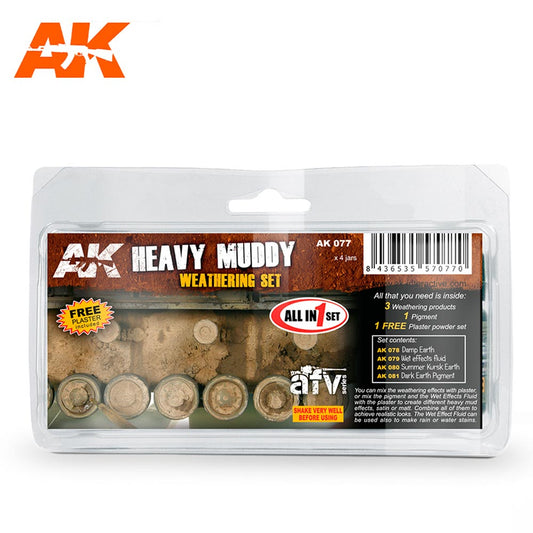 AK Interactive 77 Heavy Muddy Weathering Set w/Plaster