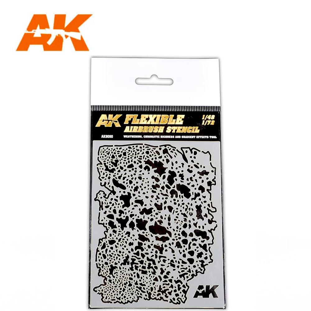 AK Interactive Flexible Airbrush Stencil 1:48, 1:72 Weathering & Splatter AK9080
