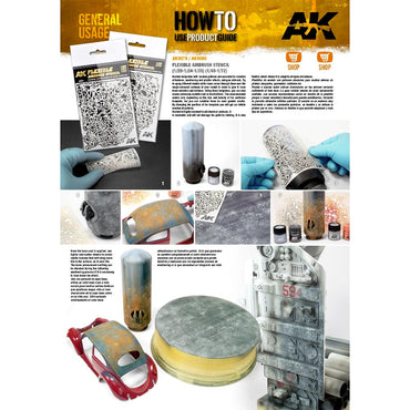 AK Interactive Flexible Airbrush Stencil 1:48, 1:72 Weathering & Splatter AK9080